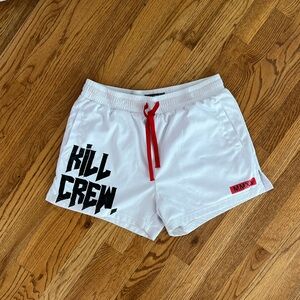White Kill Crew Athletic Shorts